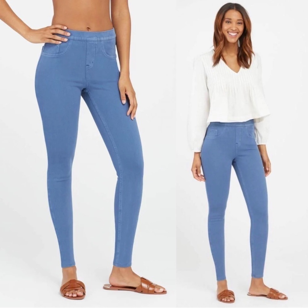 SPANX • Jean-ish® Ankle Leggings skinny jeans jeggings pull on Indigo Haze blue